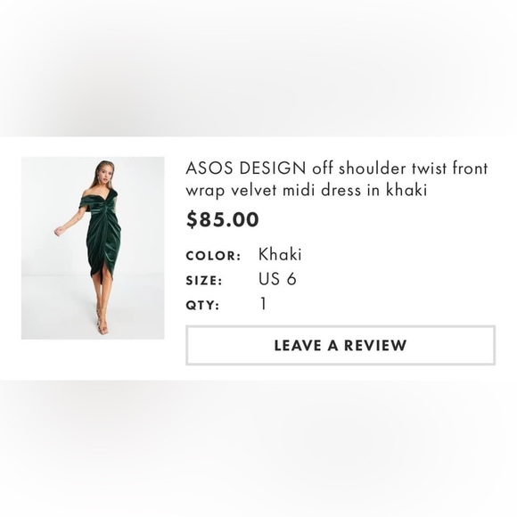ASOS DESIGN off shoulder twist front wrap velvet midi dress - Picture 4 of 7